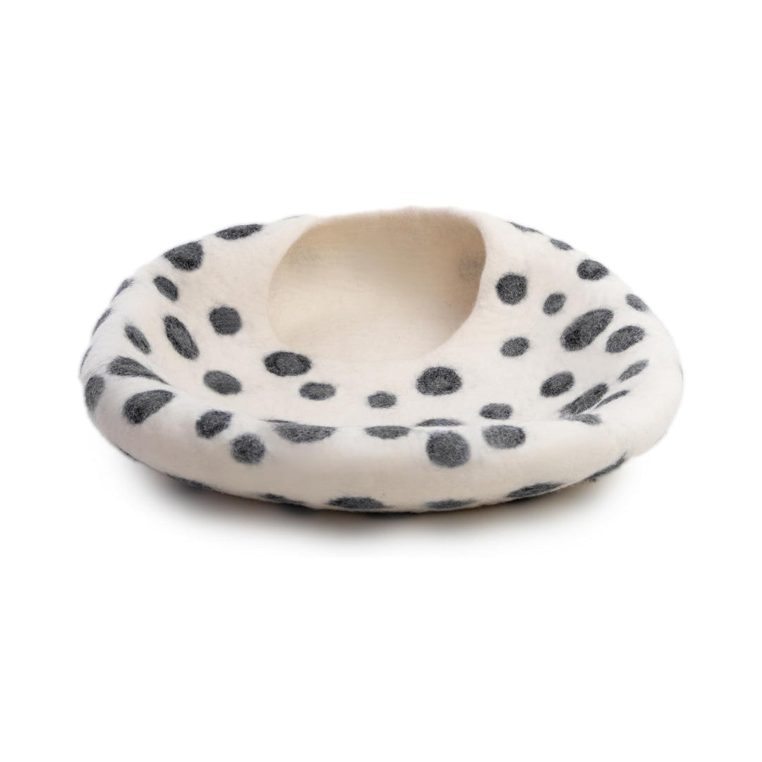 Grotte pour chat en laine mérinos écologique – Niche Lit douillet pliable en feutre naturelle – Maison couverte pour chat d’intérieur