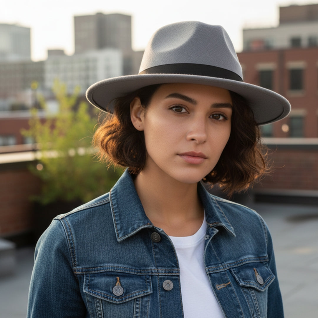 Chapeau fedora homme femme – chapeau en feutre élégant avec ruban, style classique pour automne et hiver, taille unique adulte