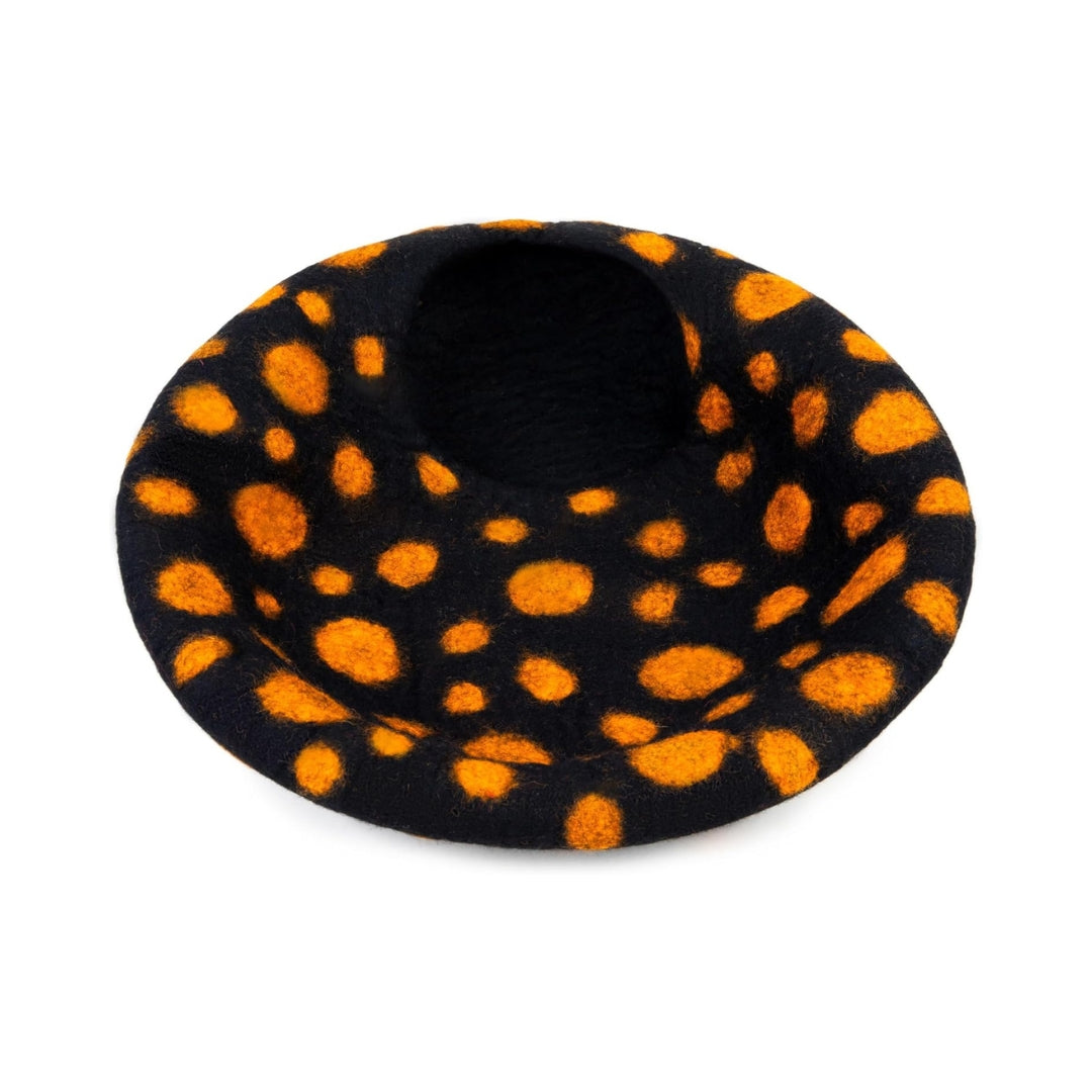Grotte pour chat en laine mérinos écologique – Niche Lit douillet pliable en feutre naturelle – Maison couverte pour chat d’intérieur