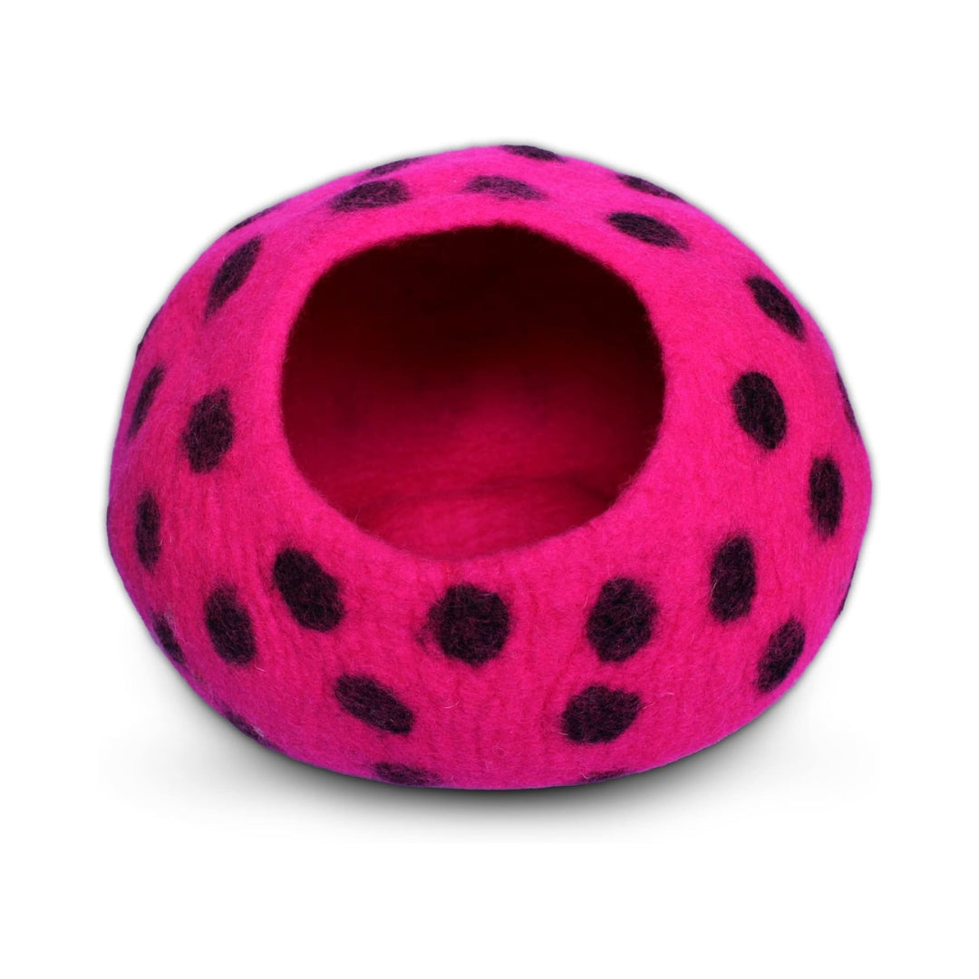 Grotte pour chat en laine mérinos écologique – Niche Lit douillet pliable en feutre naturelle – Maison couverte pour chat d’intérieur
