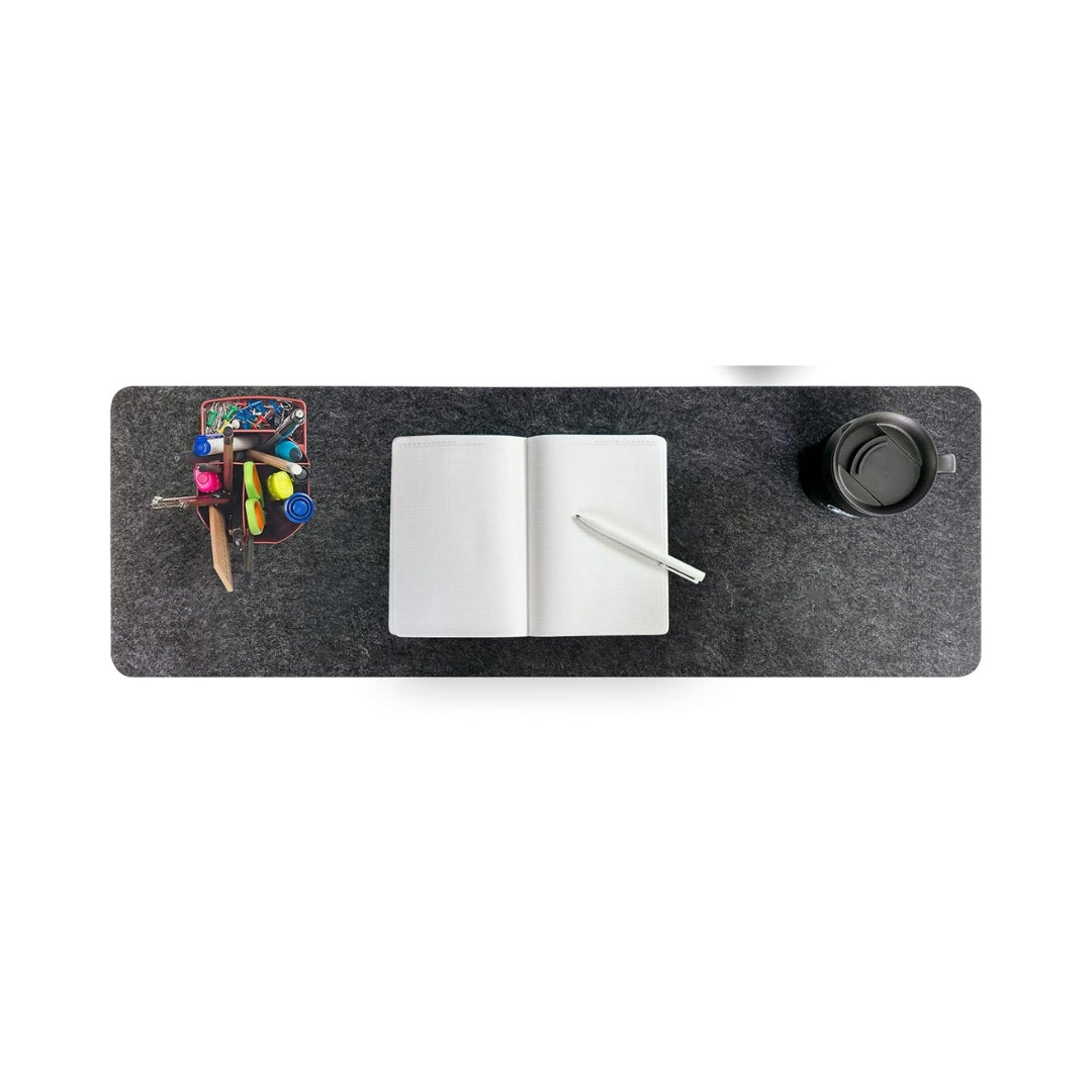 Tapis de souris et clavier grand format 90 x 30 cm - Sous-main en feutre gris clair pour bureau