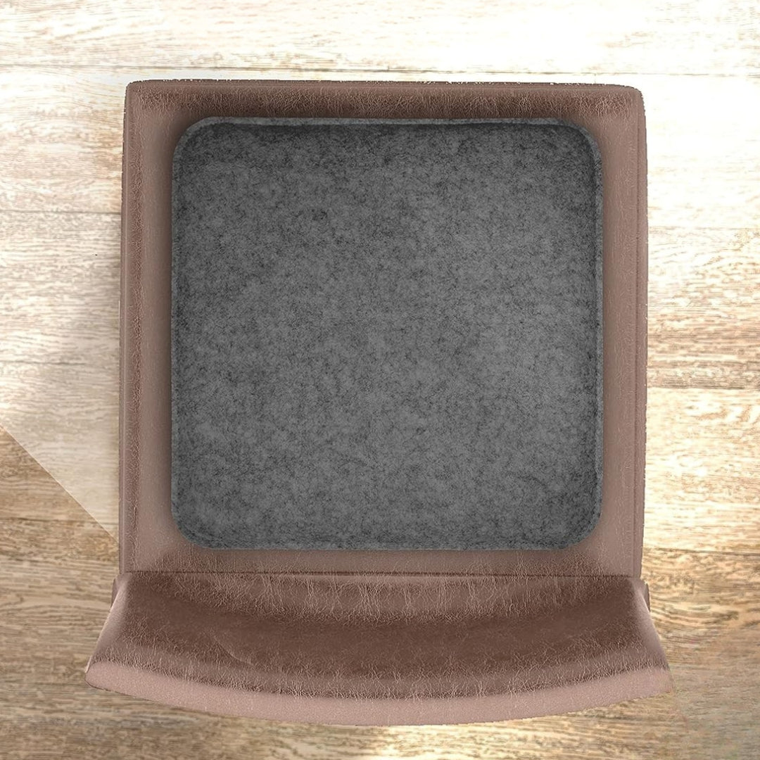 Lot de 4 coussins d’assise carrés en feutre antidérapants – 34,5 x 34,5 x 2,4 cm – Gris clair, gris foncé – Confort durable