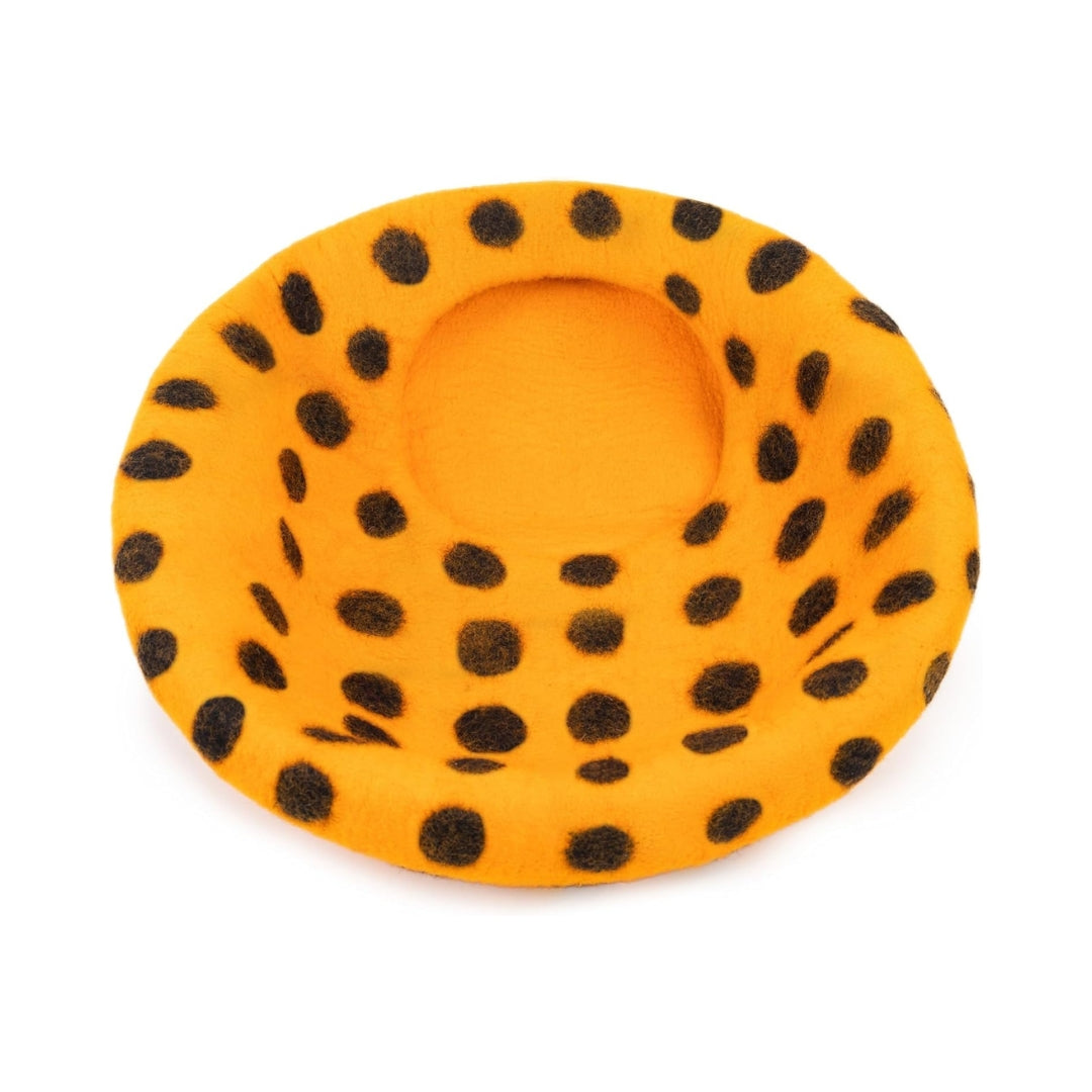 Grotte pour chat en laine mérinos écologique – Niche Lit douillet pliable en feutre naturelle – Maison couverte pour chat d’intérieur