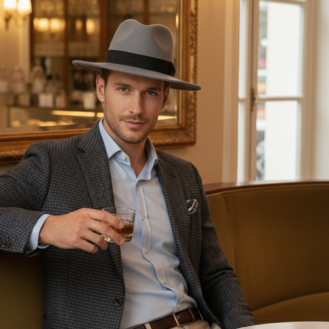 Chapeau fedora homme femme – chapeau en feutre élégant avec ruban, style classique pour automne et hiver, taille unique adulte