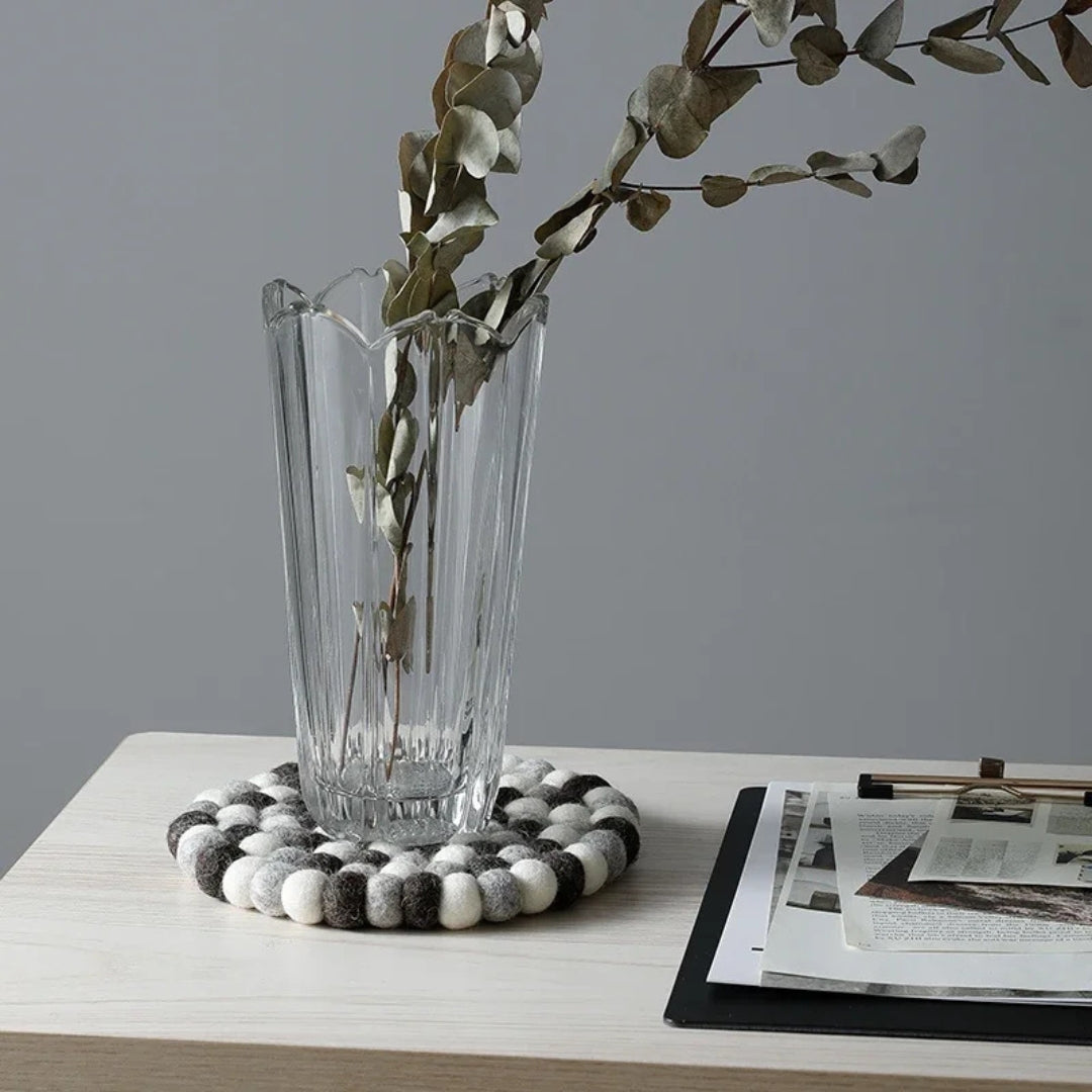 Dessous de plat rond en feutre de laine – 20 cm – Tapis de table résistant à la chaleur pour cuisine et décoration maison