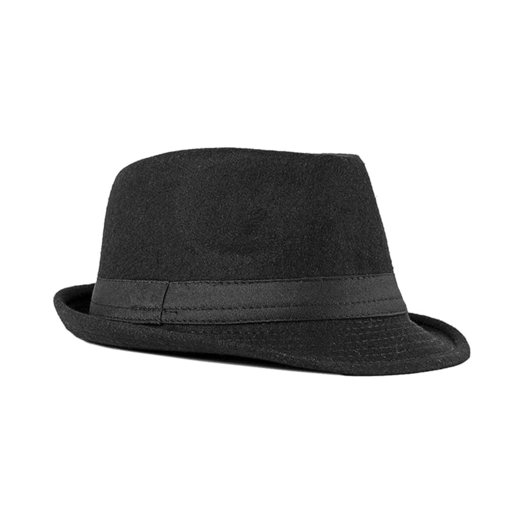 Chapeau fedora unisexe en feutre vintage – style trilby panama à large bord réglable