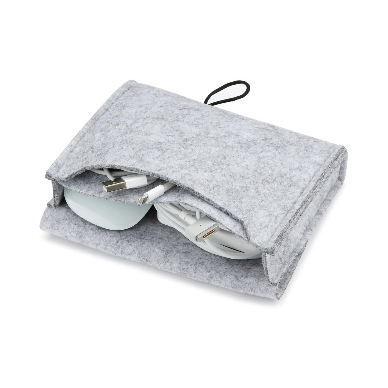 Pochette de rangement en feutre pour accessoires électroniques – Souris, câbles, disque dur, batterie externe