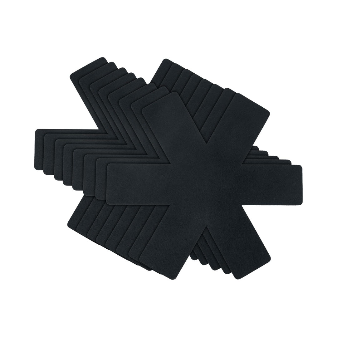 Lot de 8 protège-poêles en feutre – 38 cm – Séparateurs de casseroles et ustensiles de cuisine anti-rayures – Noir