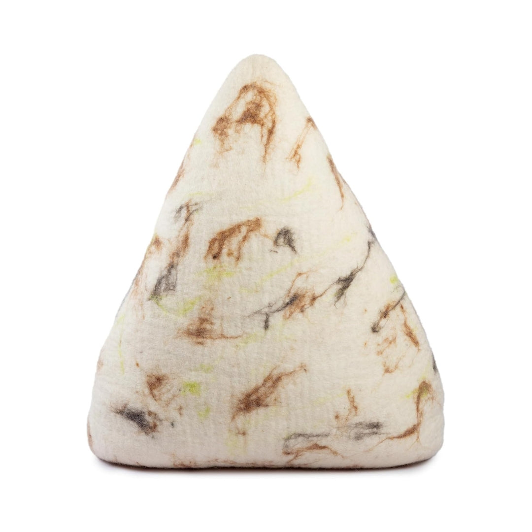 Grotte pour chat en laine mérinos écologique – Lit pliable en feutre – Maison couverte pour chat d’intérieur – Design tipi marbré