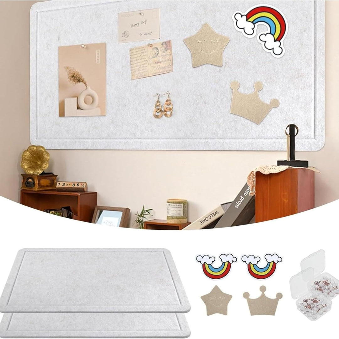 Tableau mural en feutre autocollant – 40 x 60 cm – Tableau d’affichage résistant pour maison, bureau et école – Gris
