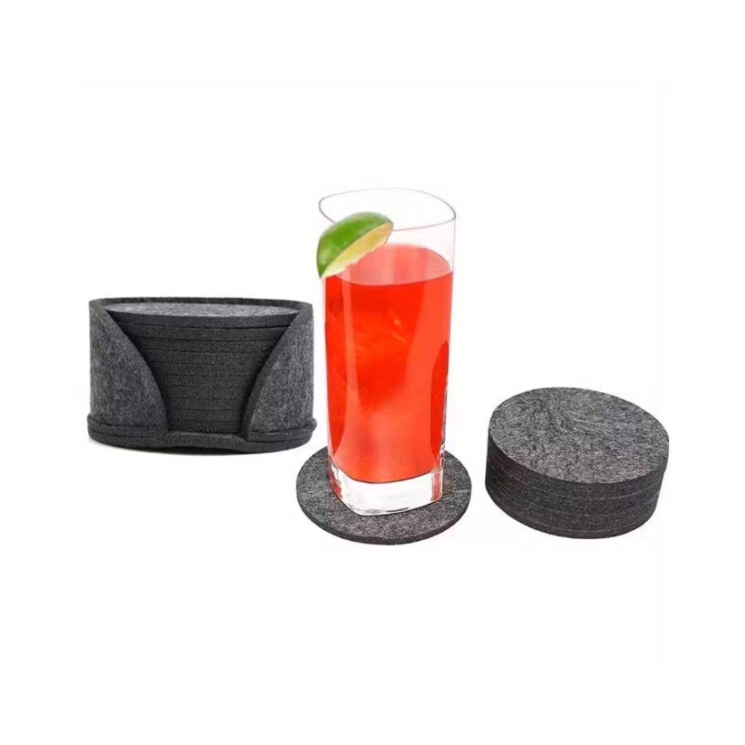 Lot de 10 sous-verres ronds en feutre – 10 cm – Protège-table résistant à la chaleur pour tasses et boissons – Plusieurs couleurs