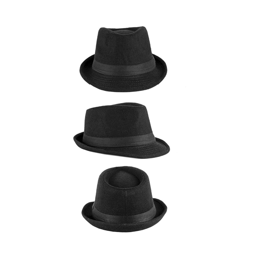 Chapeau fedora unisexe en feutre vintage – style trilby panama à large bord réglable