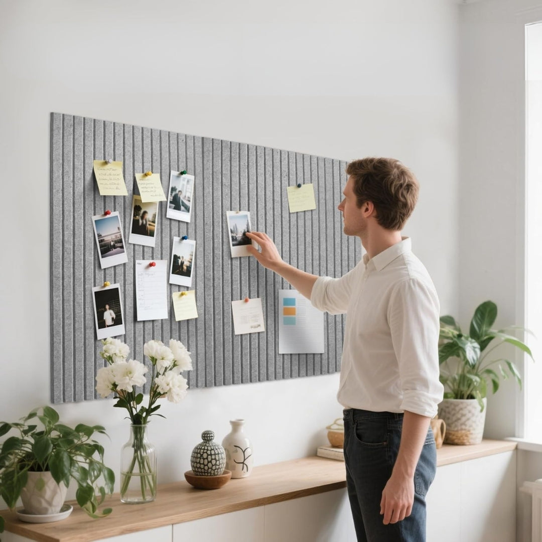 Lot de 2 tableaux d’affichage en feutre autocollants avec 30 punaises – 80 x 120 cm – Plusieurs couleurs