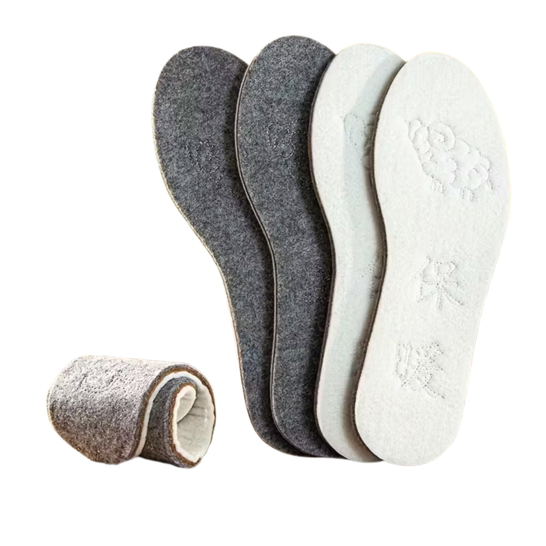 Semelles thermiques multicouches en polaire et feutre de laine – chaleur, confort et respirabilité pour chaussures d’hiver EU 35-45