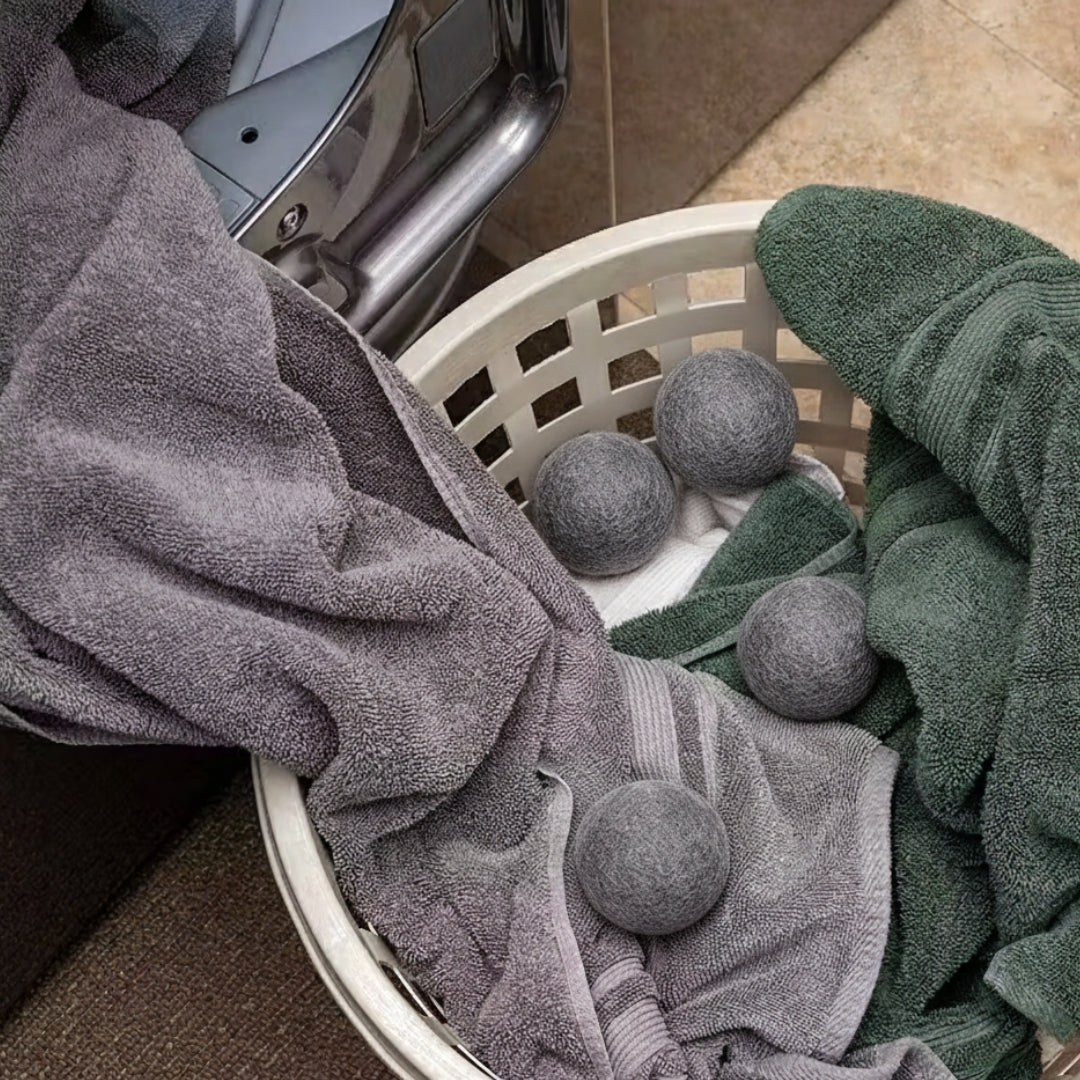 Boules de séchage en laine réutilisables – anti-statiques et adoucissantes pour machine à laver, lot de 3 ou 6 pièces