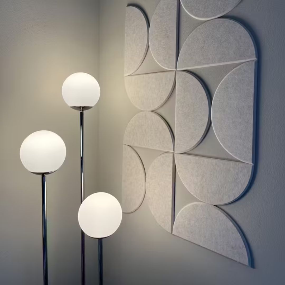 Lot de 12 panneaux muraux en feutre autocollants – Forme ovale – Tableau décoratif contemporain pour maison et bureau