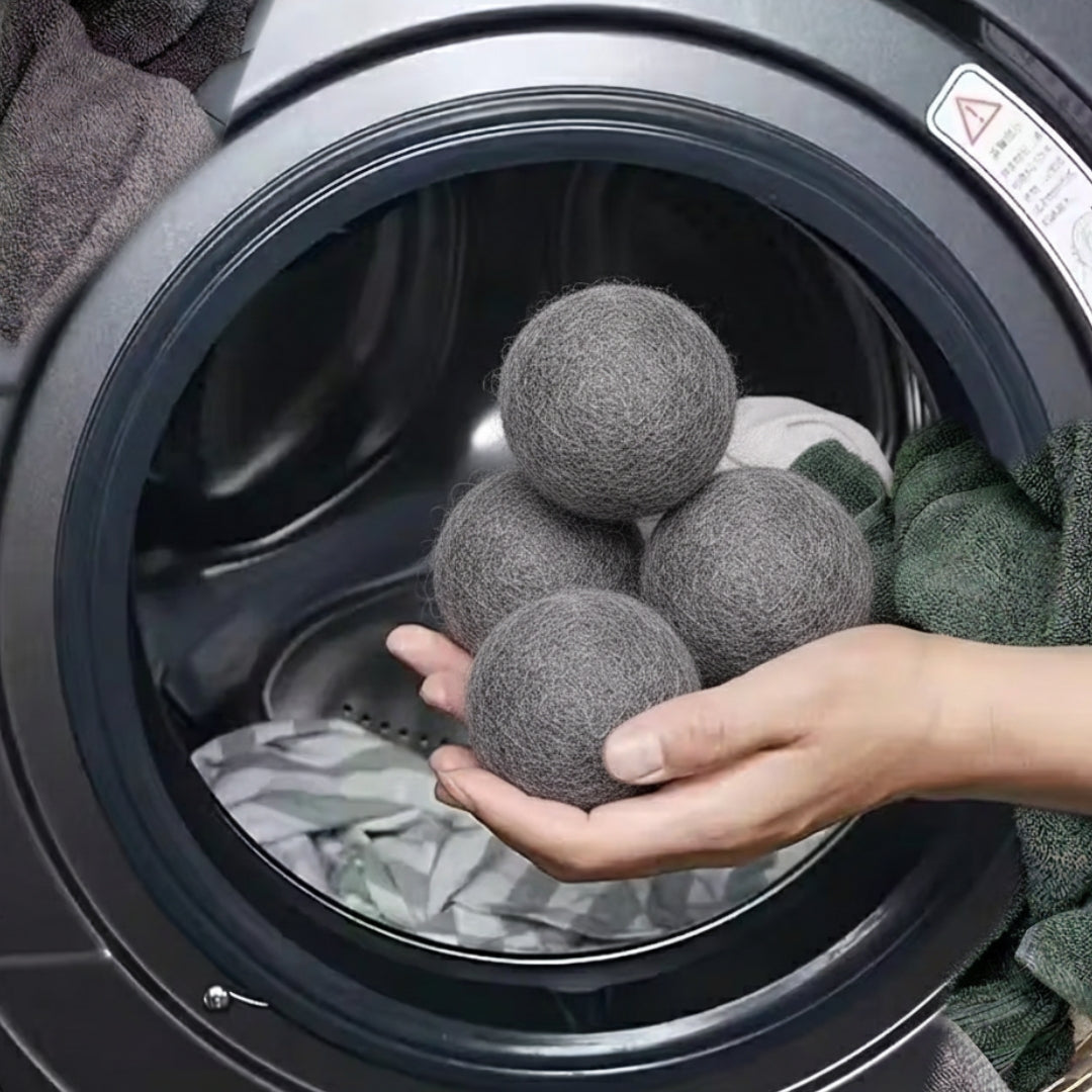 Boules de séchage en laine réutilisables – anti-statiques et adoucissantes pour machine à laver, lot de 3 ou 6 pièces