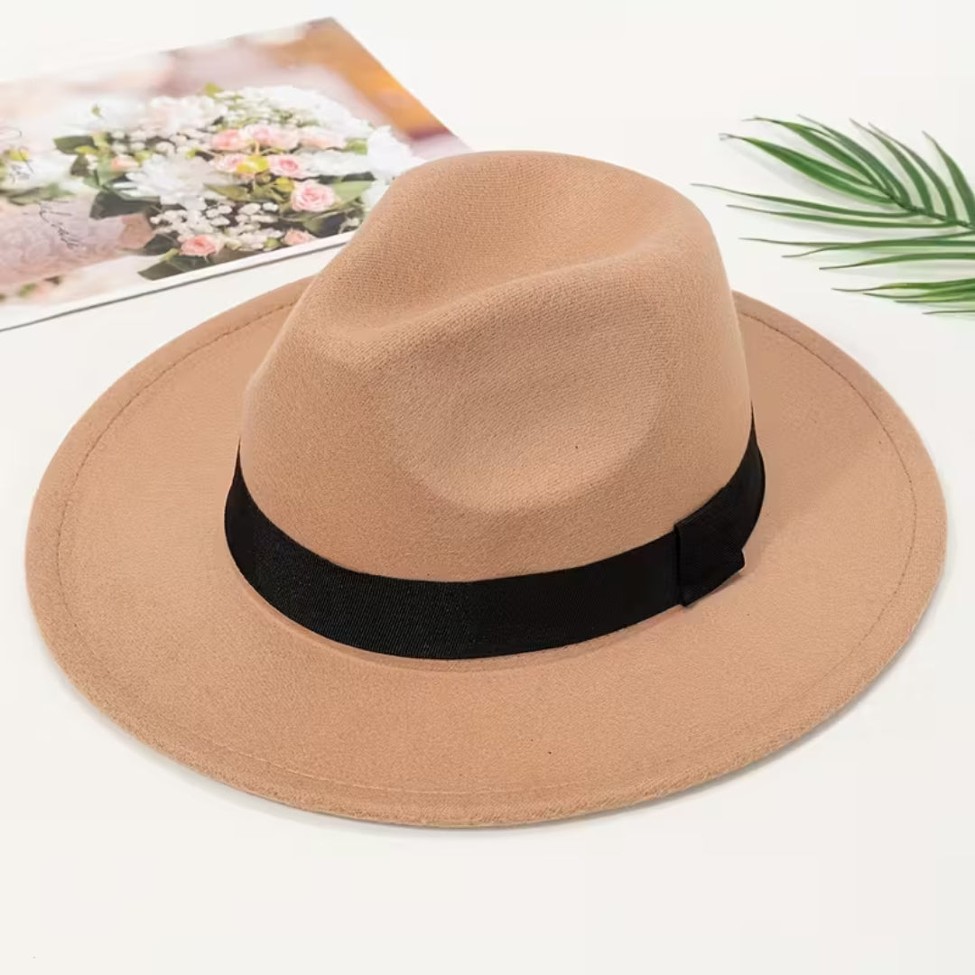 Chapeau fedora homme femme – chapeau en feutre élégant avec ruban, style classique pour automne et hiver, taille unique adulte