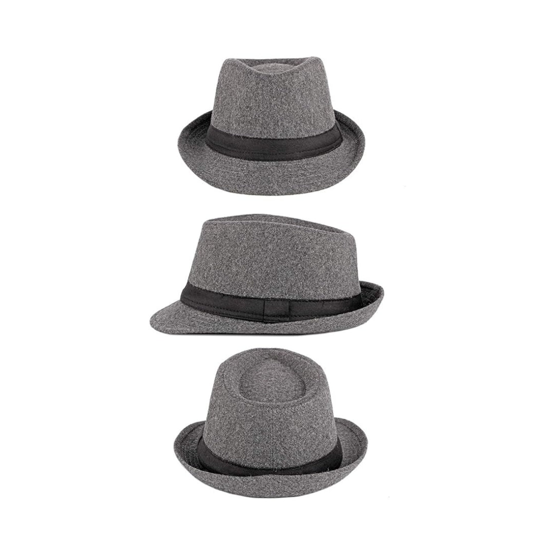 Chapeau fedora unisexe en feutre vintage – style trilby panama à large bord réglable