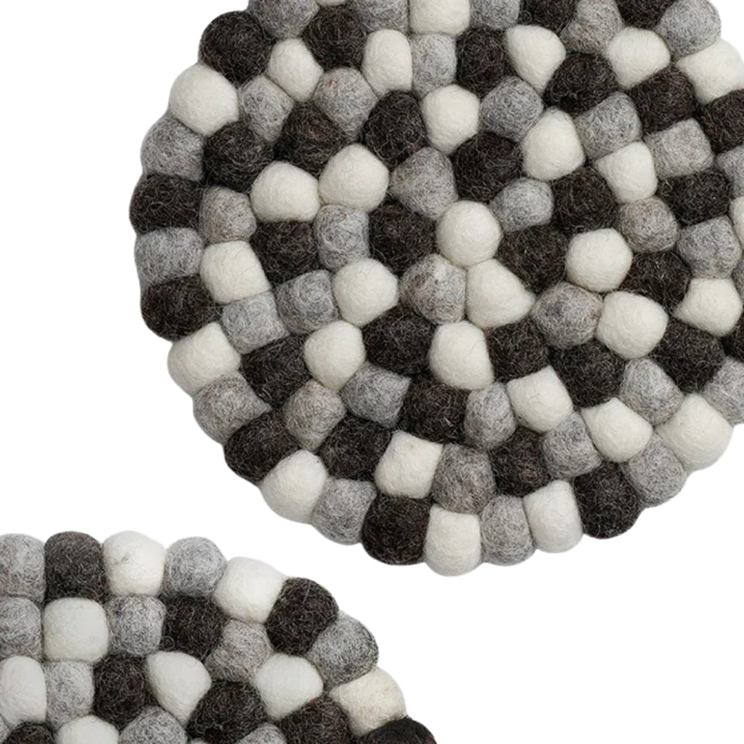 Dessous de plat rond en feutre de laine – 20 cm – Tapis de table résistant à la chaleur pour cuisine et décoration maison