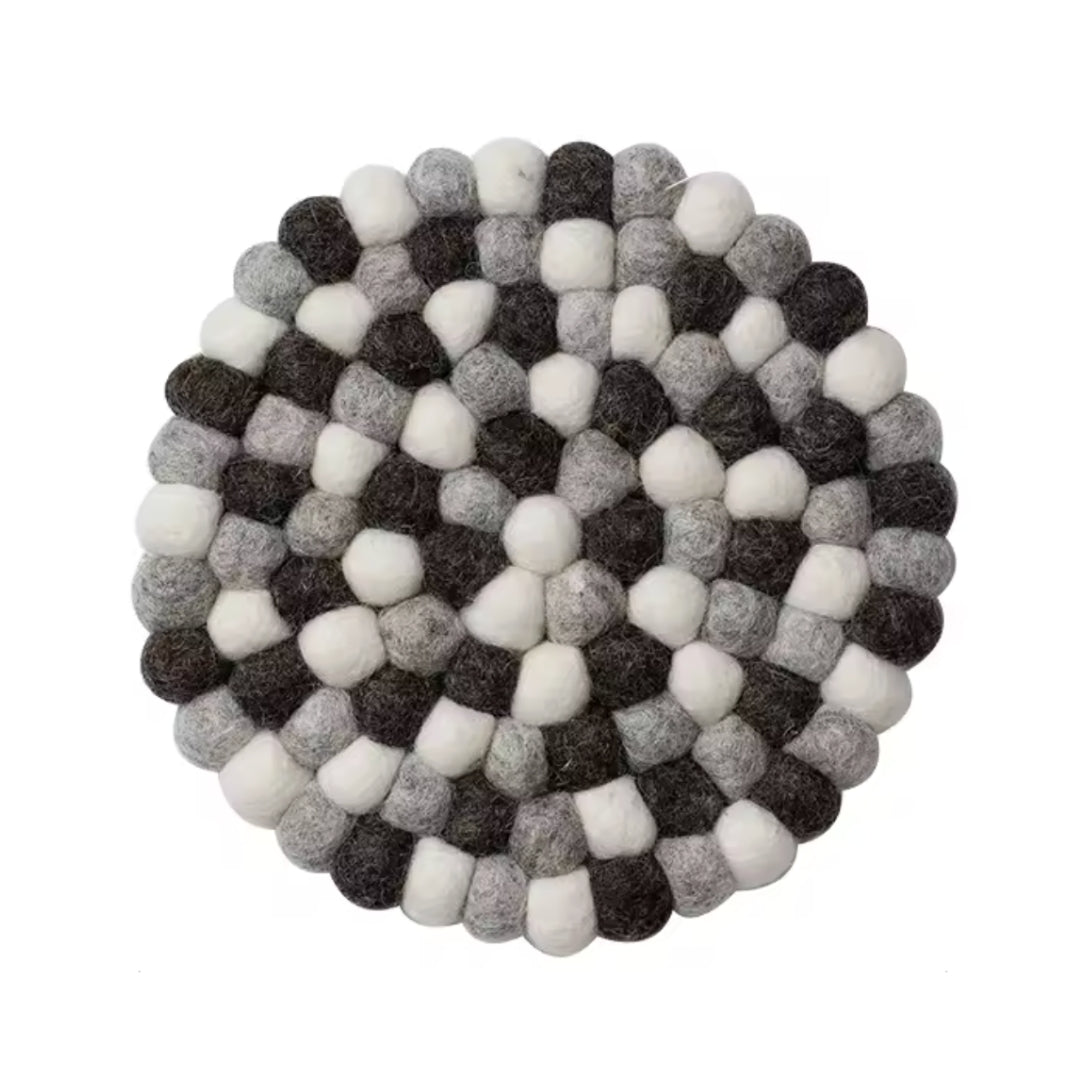 Dessous de plat rond en feutre de laine – 20 cm – Tapis de table résistant à la chaleur pour cuisine et décoration maison