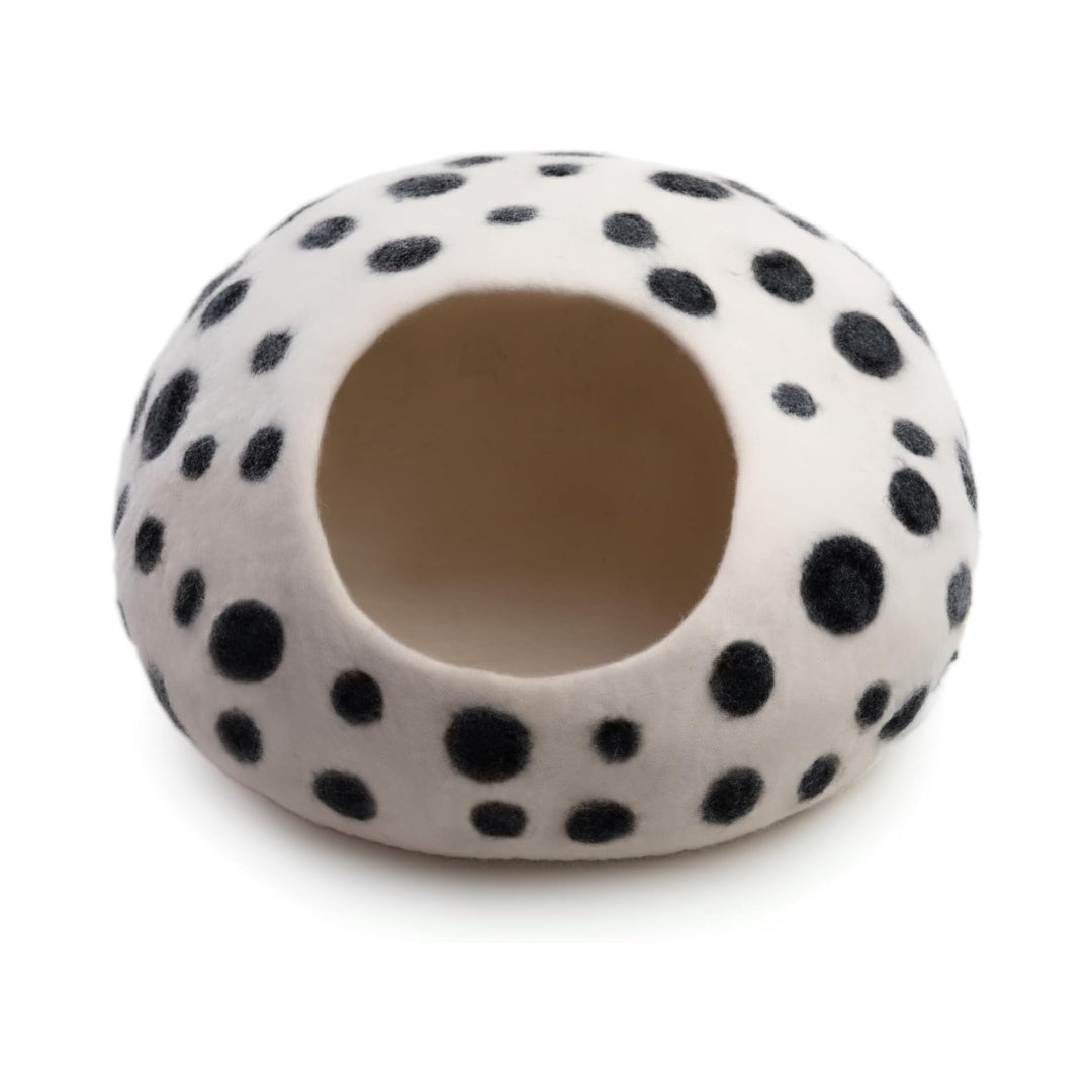 Grotte pour chat en laine mérinos écologique – Niche Lit douillet pliable en feutre naturelle – Maison couverte pour chat d’intérieur