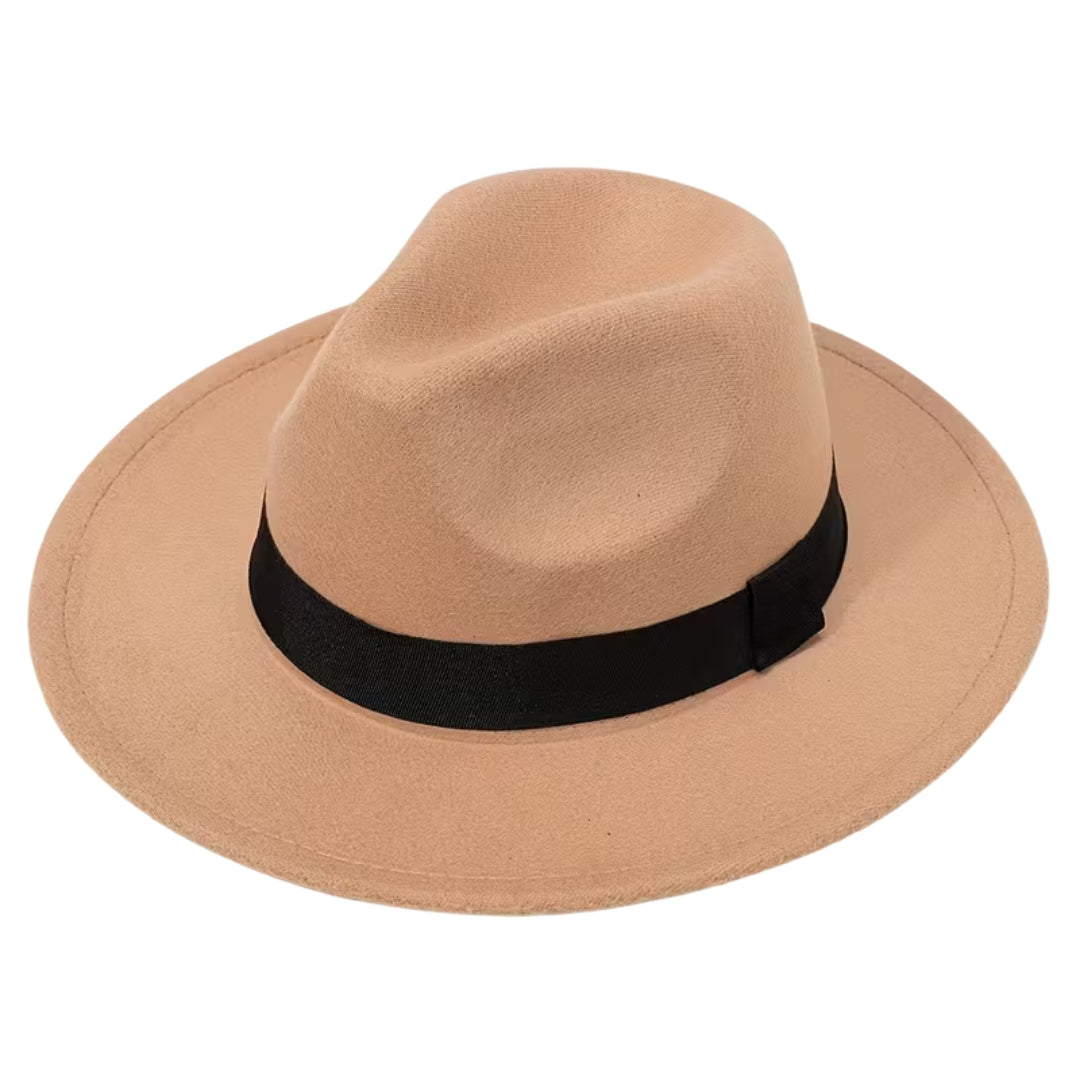 Chapeau fedora homme femme – chapeau en feutre élégant avec ruban, style classique pour automne et hiver, taille unique adulte