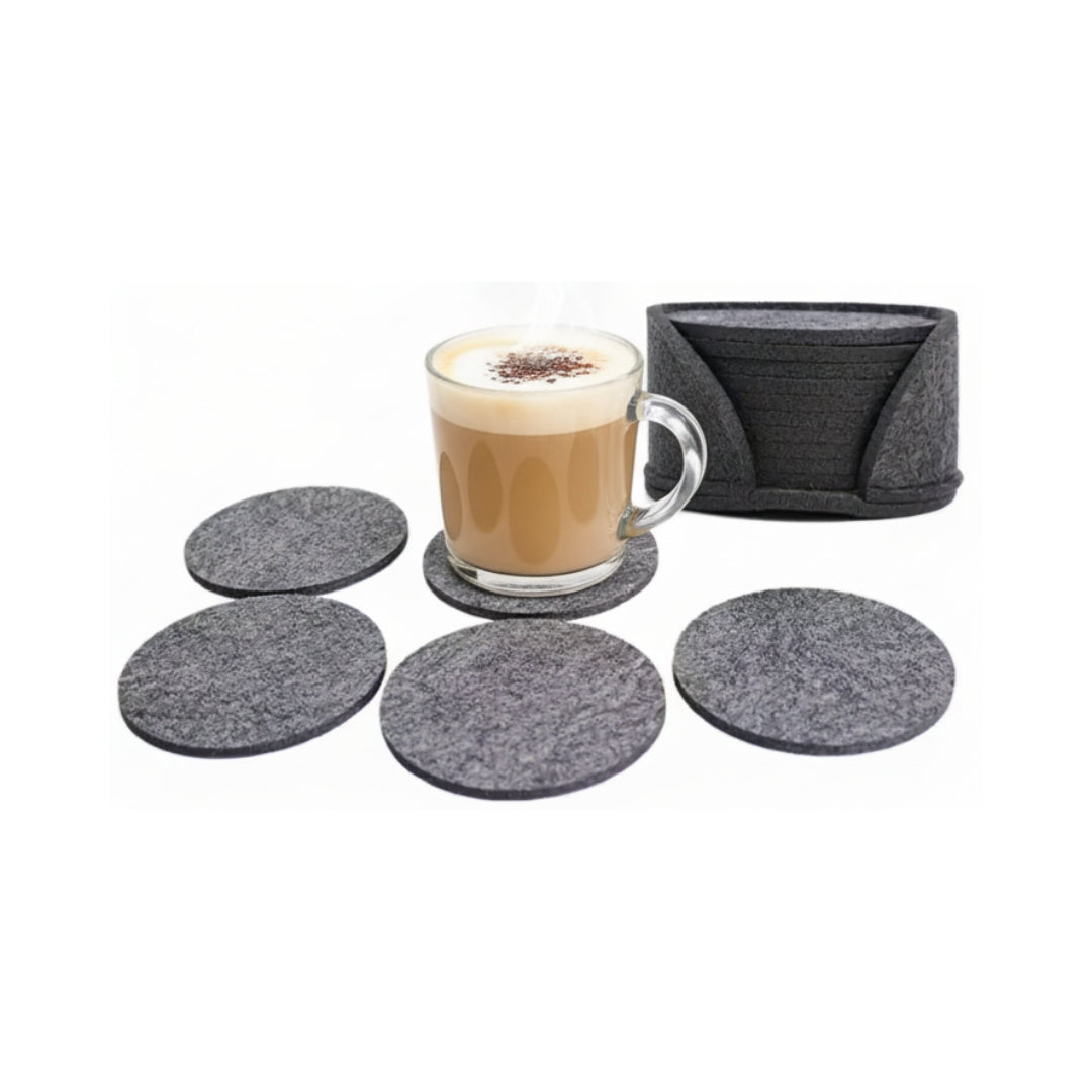 Lot de 10 sous-verres ronds en feutre – 10 cm – Protège-table résistant à la chaleur pour tasses et boissons – Plusieurs couleurs