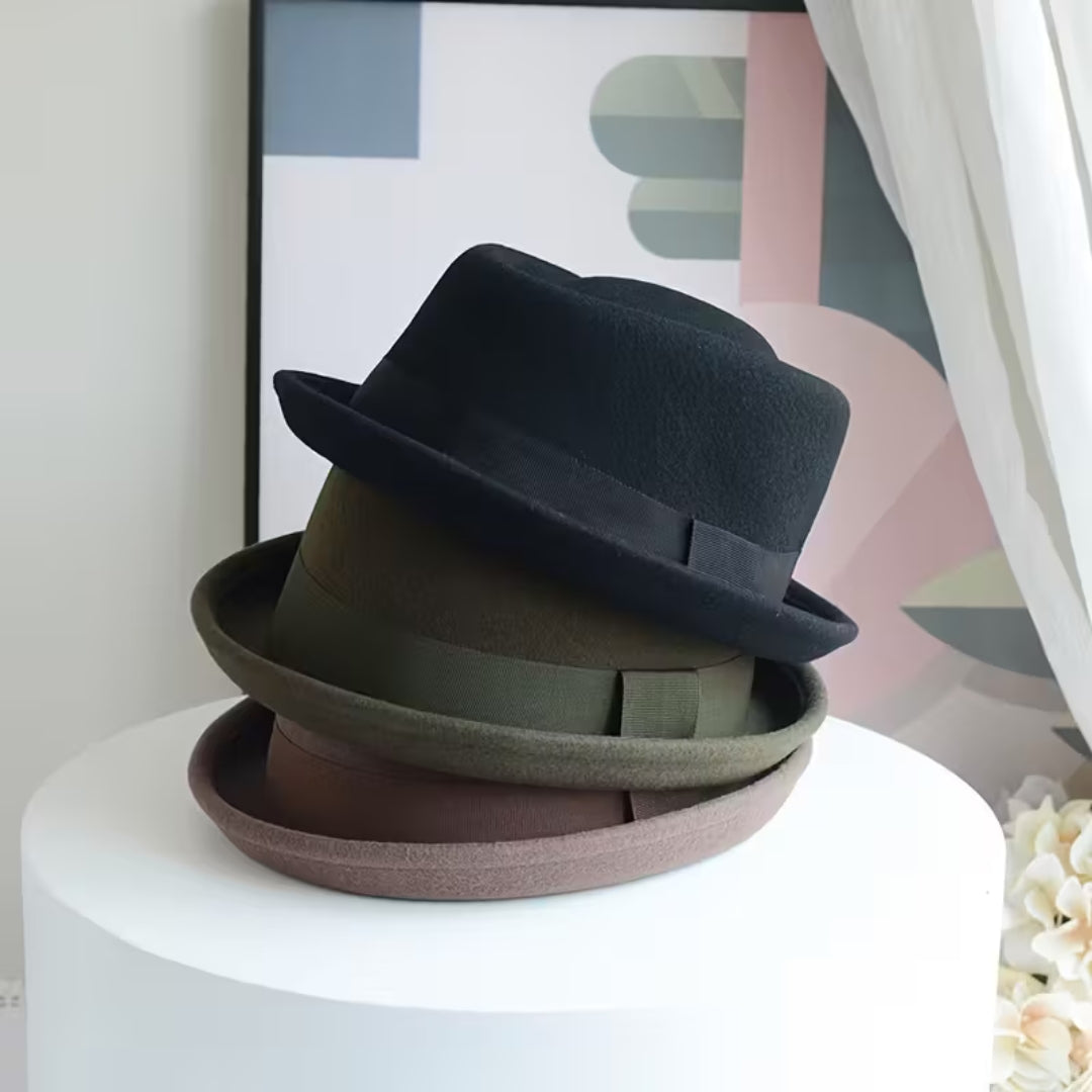 Chapeau de jazz en feutre de laine pour homme – Style Panama élégant et chaud – Accessoire d’automne et hiver