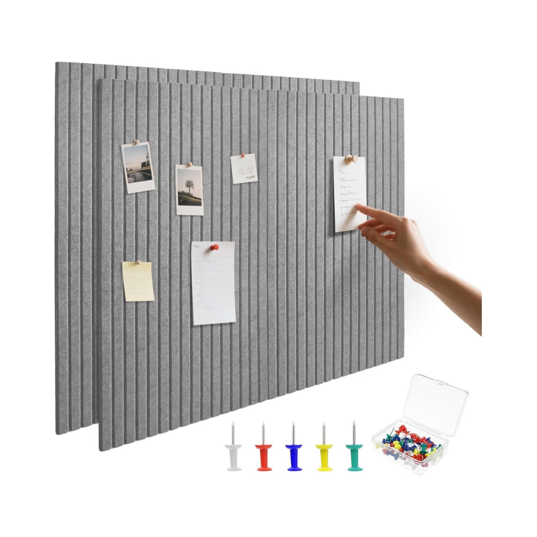 Lot de 2 tableaux d’affichage en feutre autocollants avec 30 punaises – 80 x 120 cm – Plusieurs couleurs