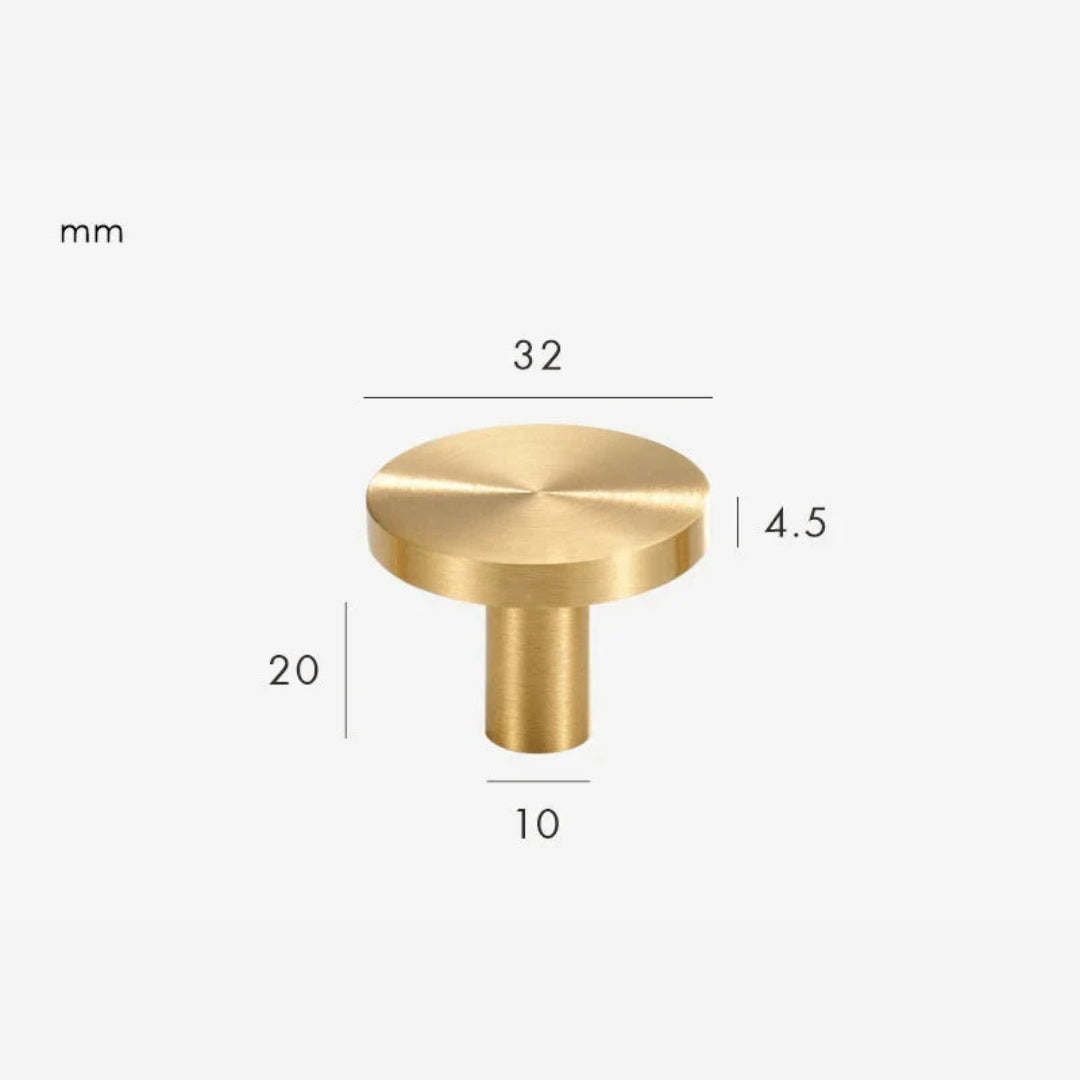 Bouton de meuble classique en laiton finition or