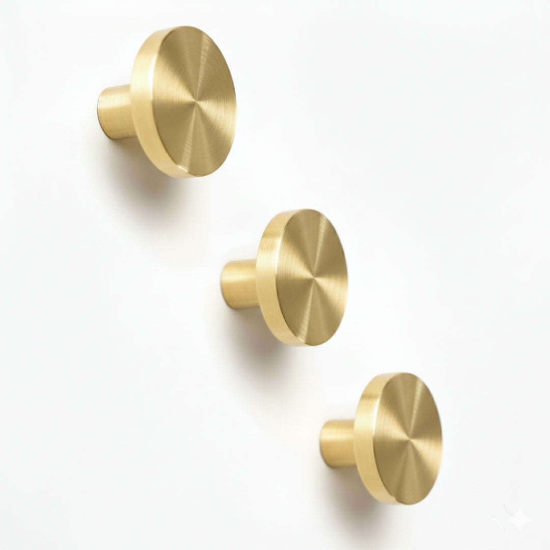 Bouton de meuble classique en laiton finition or