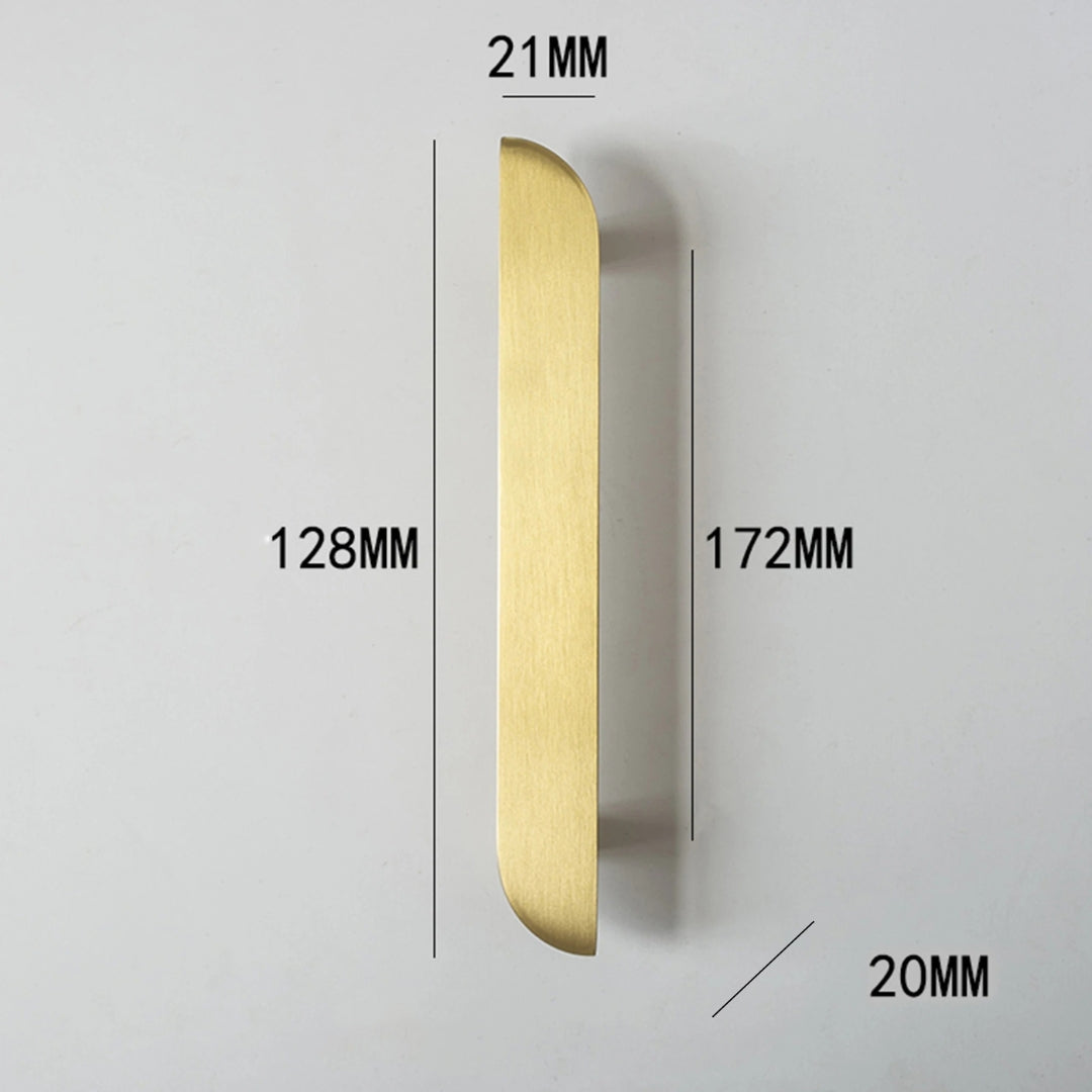 Poignée de meuble ultra plate en laiton finition or brossé – plusieurs tailles disponibles