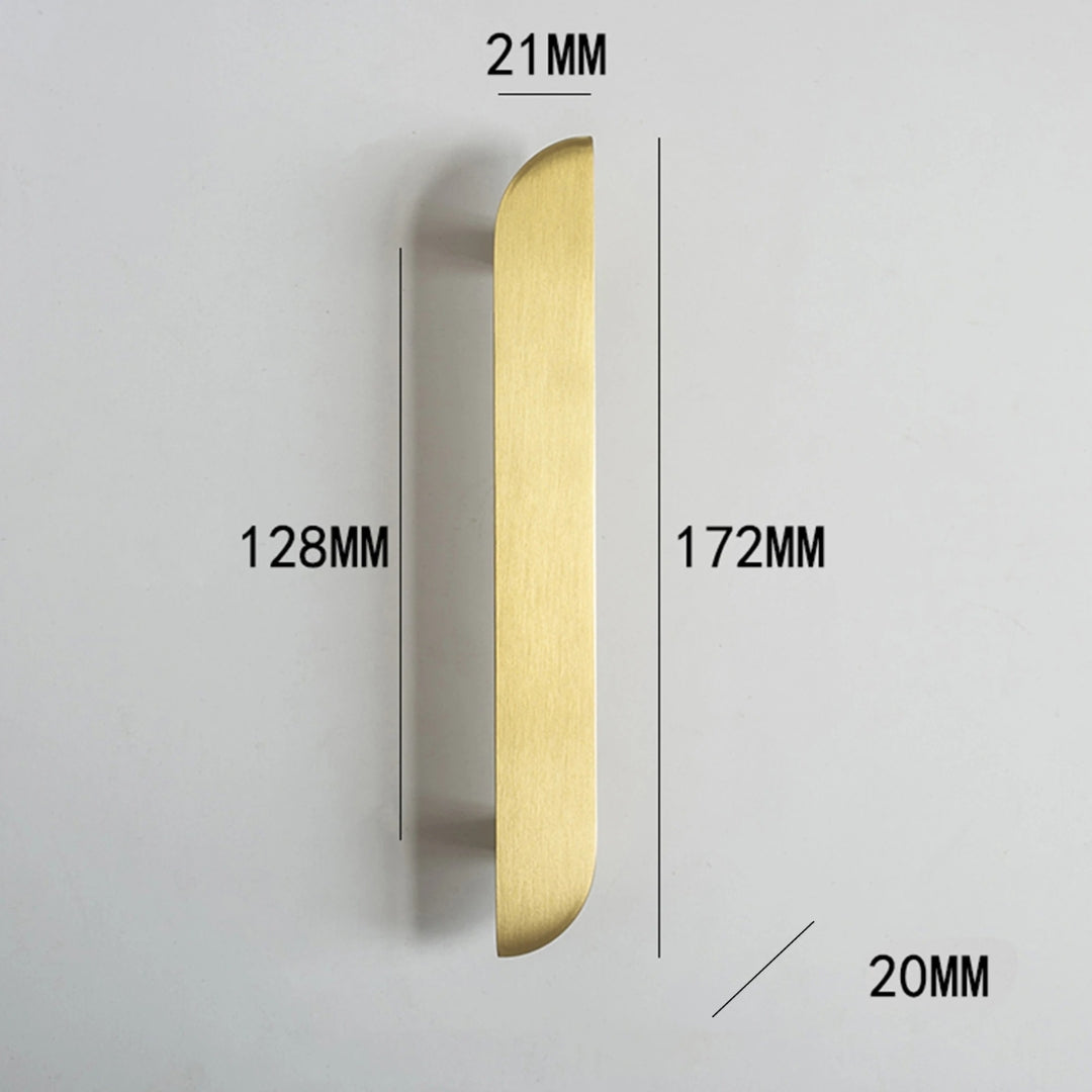 Poignée de meuble ultra plate en laiton finition or brossé – plusieurs tailles disponibles