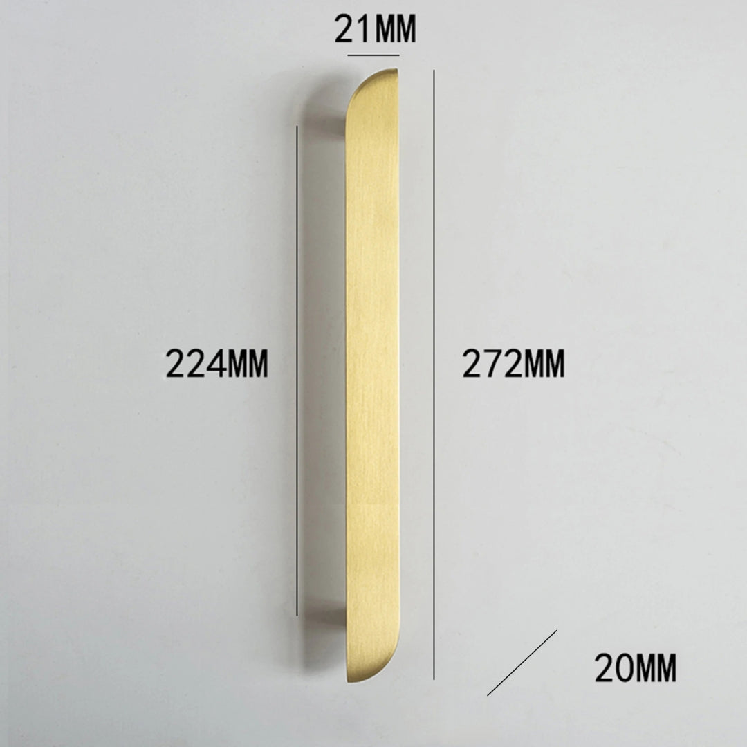 Poignée de meuble ultra plate en laiton finition or brossé – plusieurs tailles disponibles