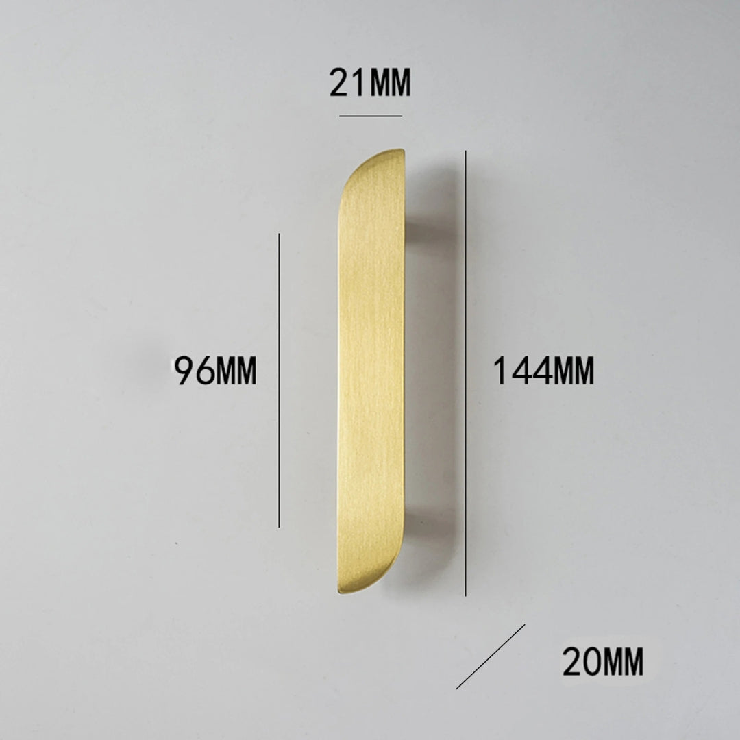 Poignée de meuble ultra plate en laiton finition or brossé – plusieurs tailles disponibles