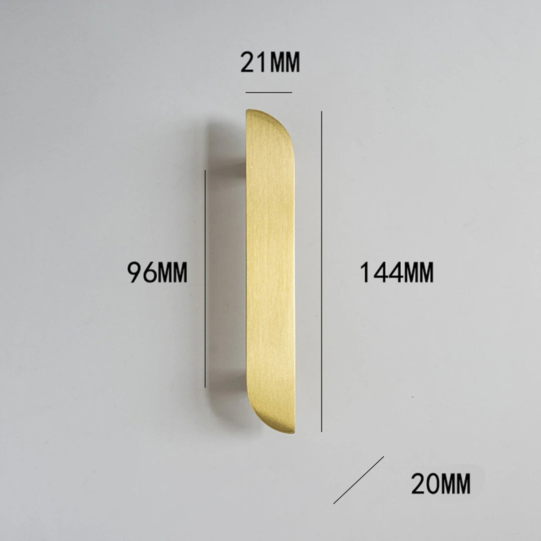 Poignée de meuble ultra plate en laiton finition or brossé – plusieurs tailles disponibles