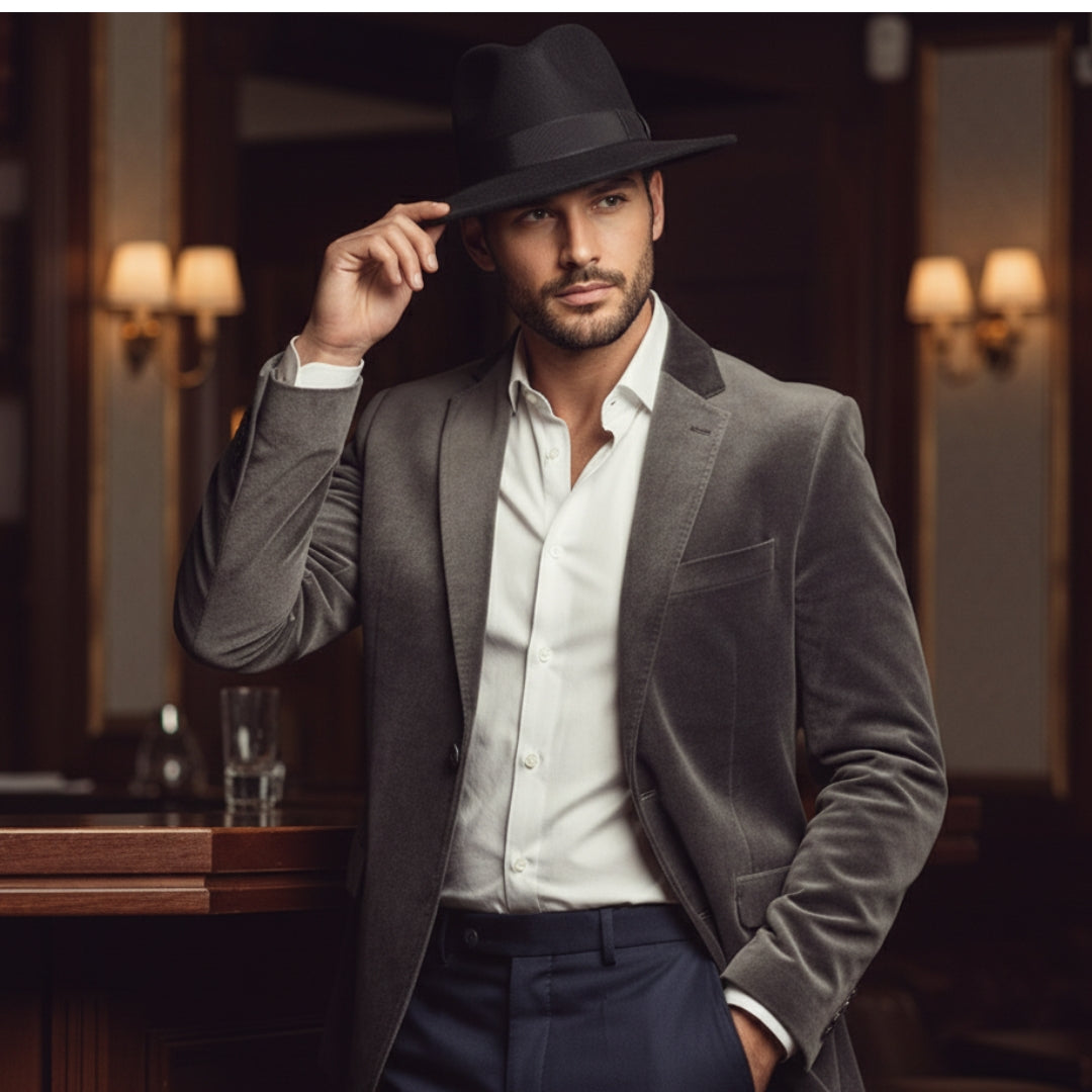 chapeau fedora homme en noir