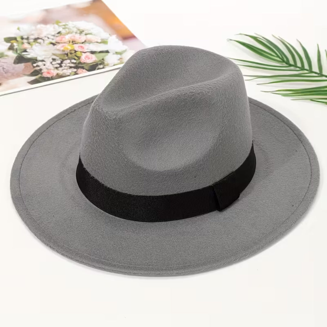chapeau fedora hommeet femme gris