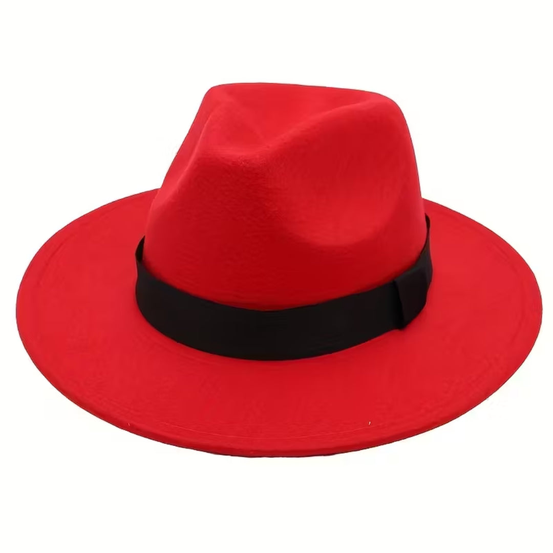 chapeau fedora homme et femme rouge