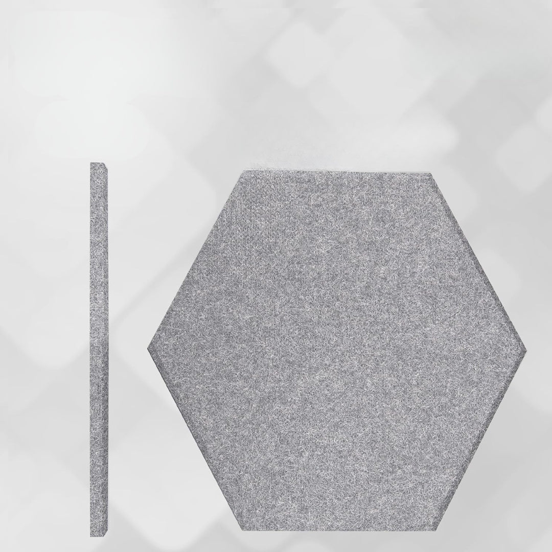 Lot de 12 panneaux acoustiques hexagonaux en feutre autocollants – isolation phonique murale décorative – 250 x 215 x 9 mm