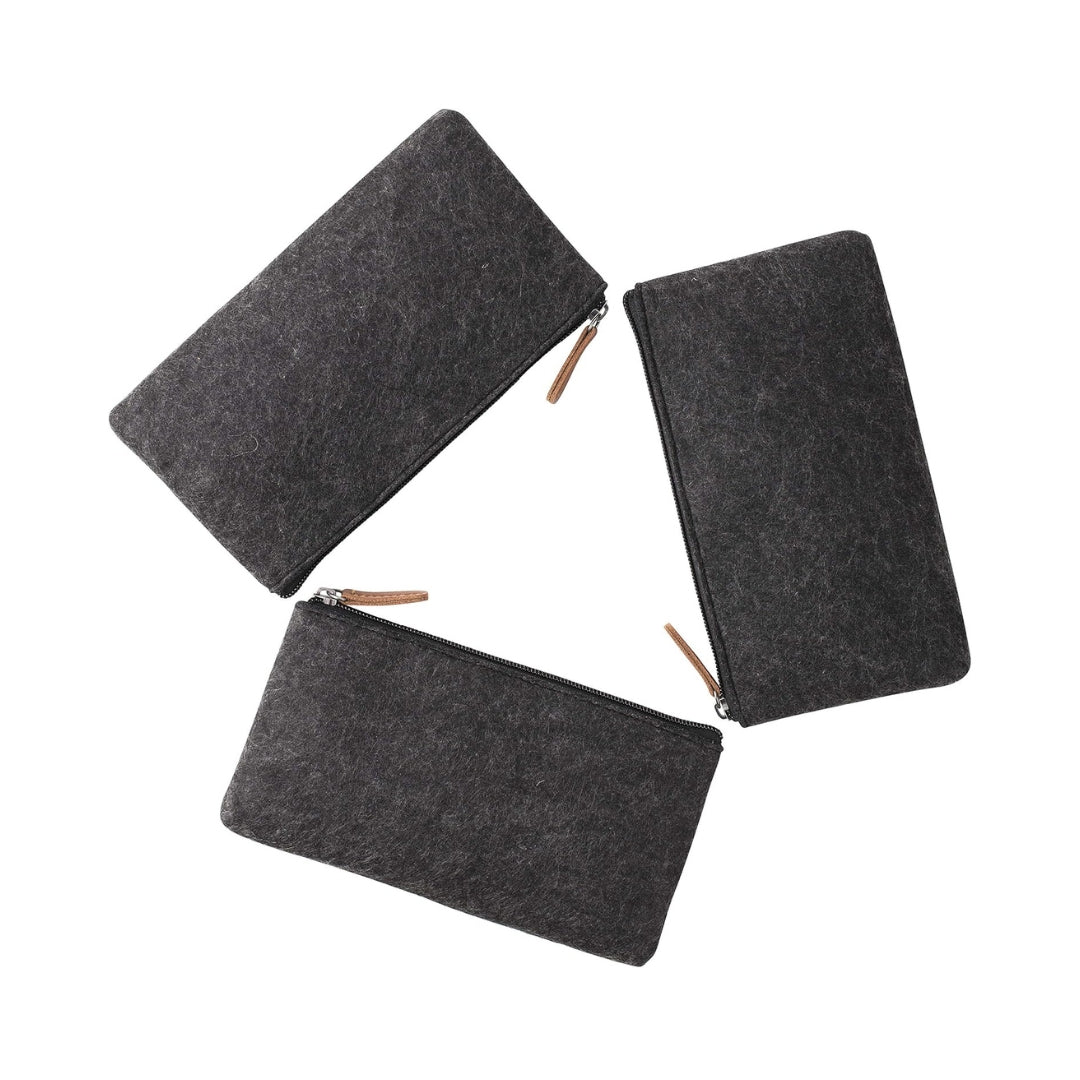 Paris Life trousse en feutre noir – Lot de 3