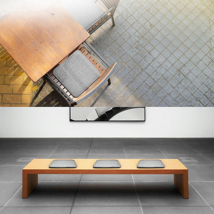 Lot de 4 coussins d’assise carrés en feutre antidérapants – 34,5 x 34,5 x 2,4 cm – Gris clair, gris foncé – Confort durable