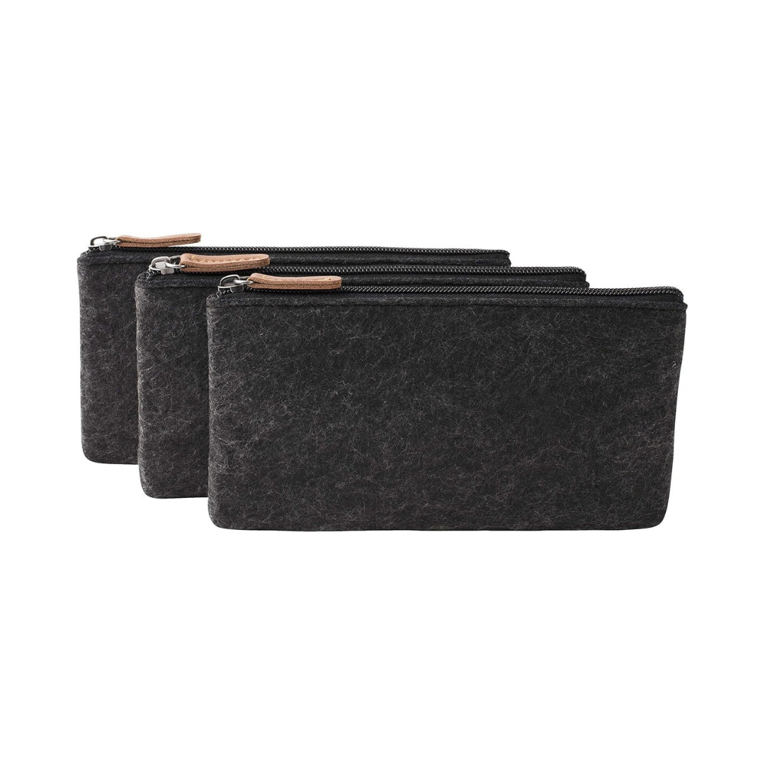 Paris Life trousse en feutre noir – Lot de 3