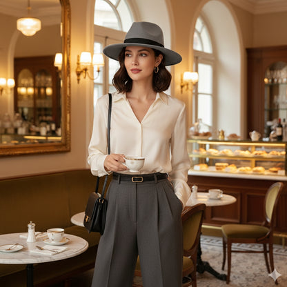 Chapeau fedora homme femme – chapeau en feutre élégant avec ruban, style classique pour automne et hiver, taille unique adulte
