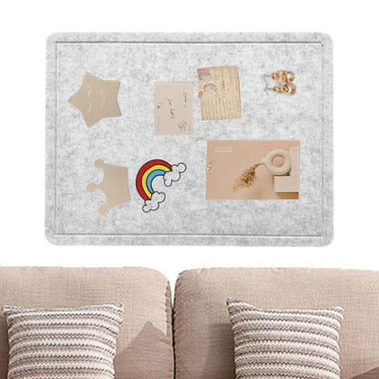 Tableau mural en feutre autocollant – 40 x 60 cm – Tableau d’affichage résistant pour maison, bureau et école – Gris