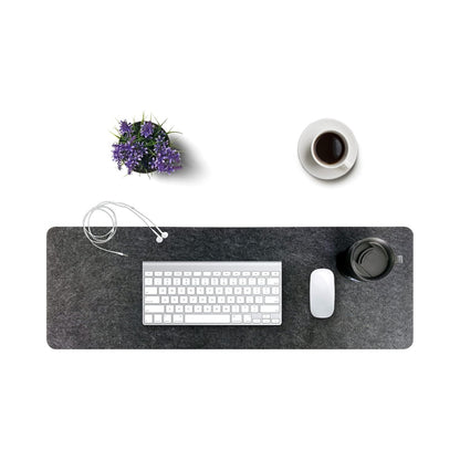 Tapis de souris et clavier grand format 90 x 30 cm - Sous-main en feutre gris clair pour bureau