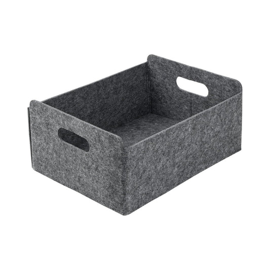 Panier de rangement pliable en feutre gris – boîte de rangement sans couvercle avec poignées