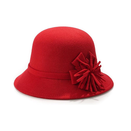 Chapeau cloche vintage femme en feutre avec fleur décorative style années 1920