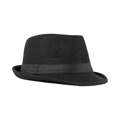 Chapeau fedora unisexe en feutre vintage – style trilby panama à large bord réglable